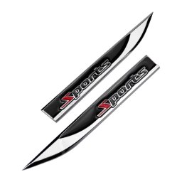 Set 2 embleme auto metalice SPORTS, reliefate 3D, dimensiune 14.6 x 1,8 cm FAVLine Selection