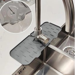 Covoras din silicon anti-picurator pentru lavoare, dimensiune 36,5 x 14 cm, culoare Gri FAVLine Selection