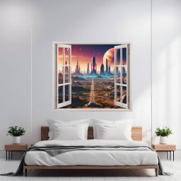 Folie imprimata color pentru decor perete locuinta, dimensiune 125 x 110cm, model: VIEW TO HAVEN 03 FAVLine Selection