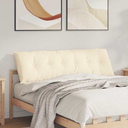Perna pentru spate Crem 160 x 50 cm Tesatura din corduroy GartenMobel Dekor