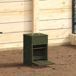 Hranitor cu pedale pentru pui Verde masliniu 25 x 42 x 40 cm GartenMobel Dekor