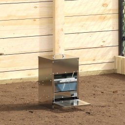 Hranitor cu pedale pentru pui Argintiu 25 x 42 x 40 cm GartenMobel Dekor