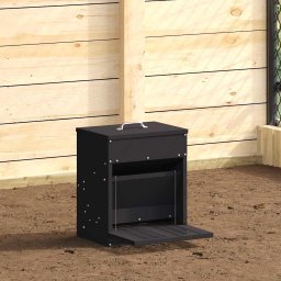 Hranitor cu pedale pentru pui Negru 33 x 42 x 40 cm GartenMobel Dekor