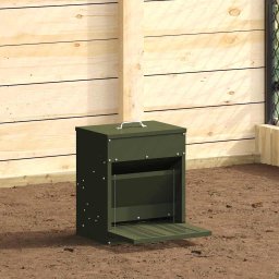 Hranitor cu pedale pentru pui Verde masliniu 33 x 42 x 40 cm GartenMobel Dekor
