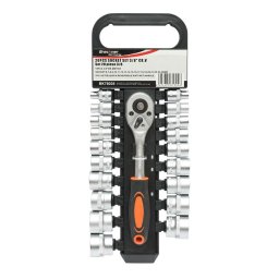 Trusa chei tubulare, 3/8"", metrice Cr-V, cu clichet reversibil, 20 piese, Breckner Germany