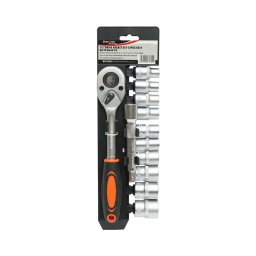 Trusa chei tubulare, 1/2"", cu clichet reversibil, extensie, 12 piese, Breckner Germany
