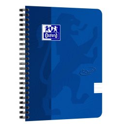 Caiet cu spirala A5, OXFORD School Touch , 70 file-90g/mp, 4 perf, coperta carton albastru -dictando