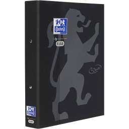 Caiet mecanic cu 2 inele, OXFORD School Touch, A4, carton color soft touch, cotor 45mm - negru