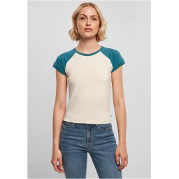 Women's Organic Stretch Short Retro Baseball T-Shirt Whitesand/Jasper