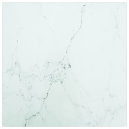 Blat masa alb 30x30 cm 6 mm sticla securizata design marmura GartenMobel Dekor