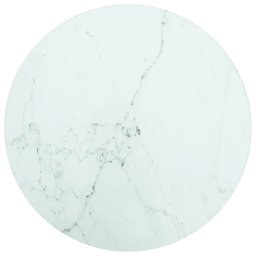 Blat masa, alb, Ø30x0,8 cm, sticla securizata, design marmura GartenMobel Dekor
