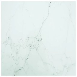Blat masa alb 80x80 cm 6 mm sticla securizata design marmura GartenMobel Dekor