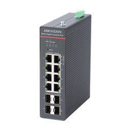 Kit Switch 8 x RJ45 Gigabit PoE 802.3af at bt, 4 x SFP Gigabit, Management, Sursa 240W - HIKVISION DS-3T1512HP-SI-8P4FKIT(240W)