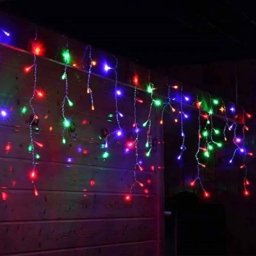 Instalatie de Craciun, Franjuri Exterior 20m, 430 LED-uri Multicolore tip turturi, cu Jocuri de Lumina