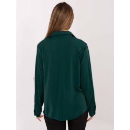Bluză verde închis, culoare uni