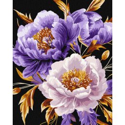 Set pictura pe numere, cu sasiu, Mov elegant - vopsele metalizate, 40x50 cm