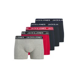 JACK & JONES Boxeri 'JACHector' albastru marin / gri amestecat / roșu