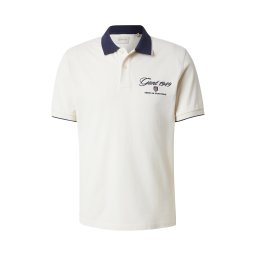 GANT Tricou crem / albastru închis / roșu