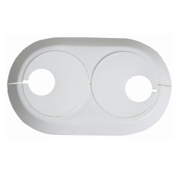 Rozeta mascare dubla pentru tevi calorifer, Tycner 684, 18 mm, plastic, alb