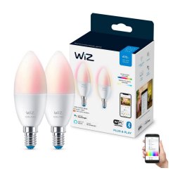 SET 2x bec LED RGBW dimabil WiZ C37 E14/4,9W/230V 2200-6500K Wi-Fi