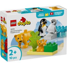 LEGO DUPLO FAMILII DE ANIMALE SALBATICE: PINGUINI SI LEI 10442