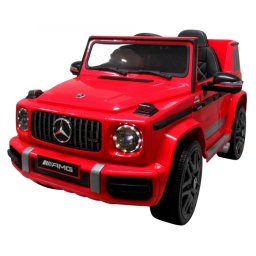 Masinuta electrica cu telecomanda, roti eva, scaun piele mercedes g63 - rosu