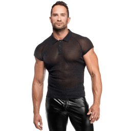 Noir Handmade H082 Onyx Veil Polo Black L