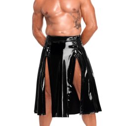 Noir Handmade H091 Empire PVC Skirt Black 3XL