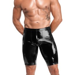 Noir Handmade H094 Voltage PVC Biker Shorts Black L