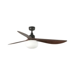 FARO 34362WT-11L - Ventilator de tavan OUTWOOD L 1xE27/15W maro/negru Ø150 cm WT IP44+telecomandă