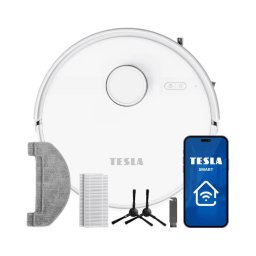 TESLA Electronics RoboStar - Aspirator robot inteligent 2-în-1, 3200 mAh, Wi-Fi, alb