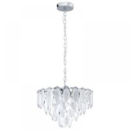 Candelabru living Carvario 39721, 7xE14, D48,5cm, sticlă, metal crom