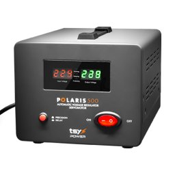 Regulator de tensiune cu servomotor TSY Power, 500VA, tensiune la intrare 150-260V, delay 6-180s AVR-POLARIS-500VA