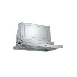 Hota Bosch Serie 4 DFS067A51, Telescopica incorporabila, 60 cm, max 728 m3/h, 3 trepte de putere + Intensiv, 2 motoare EcoSilence Drive, Argintiu metalizat