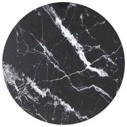 Blat masa, negru, Ø30x0,8 cm, sticla securizata, design marmura GartenMobel Dekor