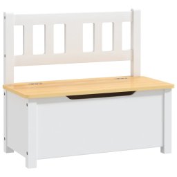Banca de depozitare pentru copii, alb si bej, 60x30x55 cm, MDF GartenMobel Dekor