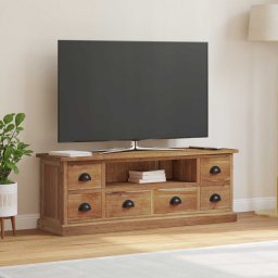 Support TV cu sertar Maro 110 x 30 x 40 cm Lemn solid de tec GartenMobel Dekor