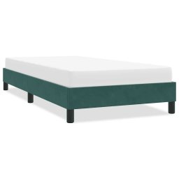 Gossi cadru de pat fara saltea, verde inchis, 80x220 cm, catifea