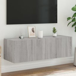 Gossi comoda tv de perete cu lumini led, gri sonoma, 100x35x31 cm