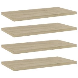 Gossi placi biblioteca, 4 buc, stejar sonoma, 40 x 20 x 1,5 cm, pal