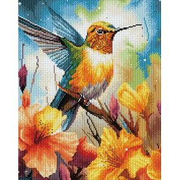Set goblen cu diamante , cu sasiu, Colibri, 40x50 cm