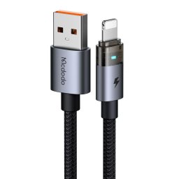 Cablu, USB-A la Lightning, Transparent, 3A, 1.2m - Mcdodo (CA-6910) - Black
