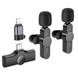 Microfon Microfon Lavariera fara Fir, Type-C, Lighting, 70mAh, 2.4Ghz (set 2) - Borofone Trophy (BFK12) - Black
