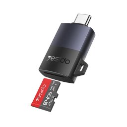 Card reader Cititor de Carduri, USB-C la TF Card - Yesido (GS37) - Black