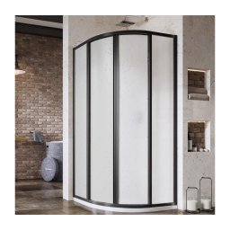 Ravak 3114O30211 - Cabină de duș SUPERNOVA, cu 4 elemente, în formă de sfert de cerc, 80x80 cm, negru