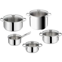 Tefal - Set de vase pentru gătit DAILY COOK, 10 piese, oțel inoxidabil