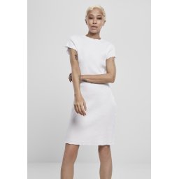 Doamnelor Rib Tee Rochie albă
