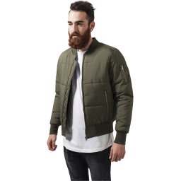 De bază Quilt Bomber Jacheta de măsline