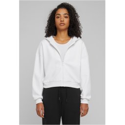 Women's Cozy Short Zip Sweatshirt White