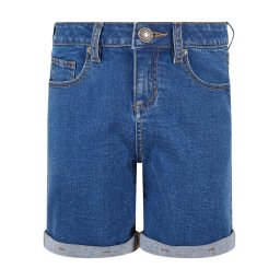 Girls' Organic Stretch Denim Shorts with 5 Pockets Blue